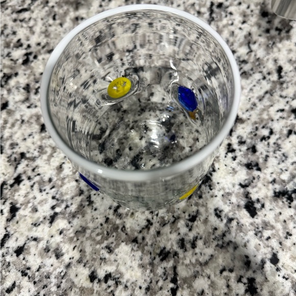 Anthropologie Blue and Yellow Glass Tumbler - Picture 3 of 4